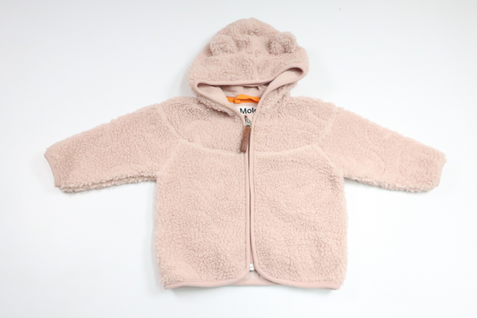 Teddy hættetrøje fra Molo - Størrelse 80 - Lyserød