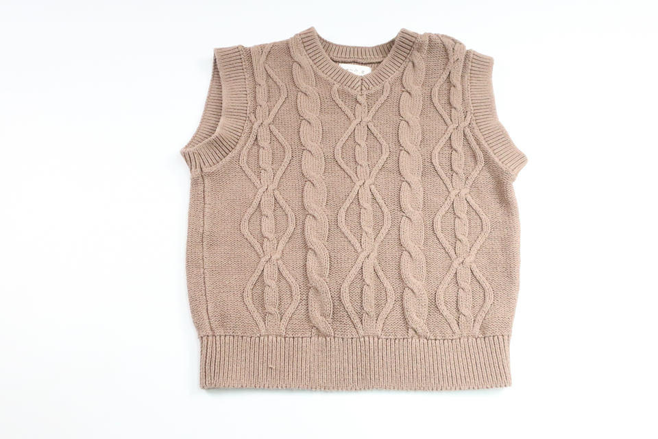 Strikket vest fra Newbie - Størrelse 86/92 - Beige