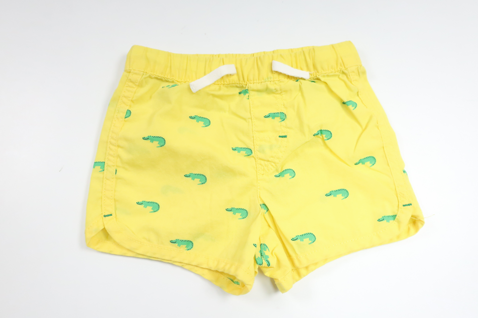 Shorts med krokodiller fra H&M - Størrelse 74 - Gul
