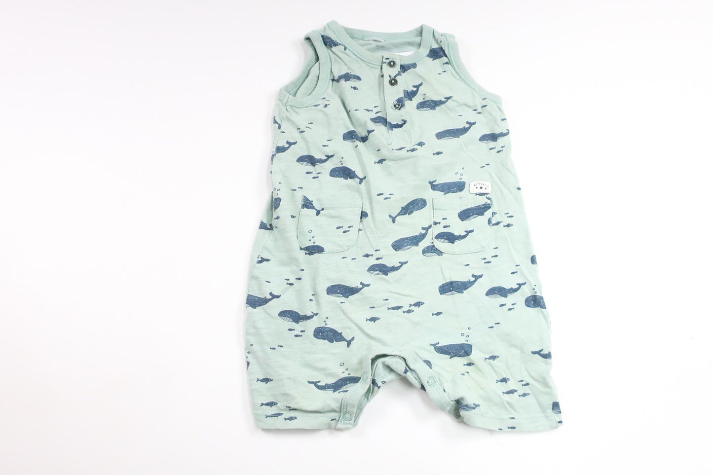 Jumpsuit med hvaler fra Lindex - Størrelse 86 - Blå