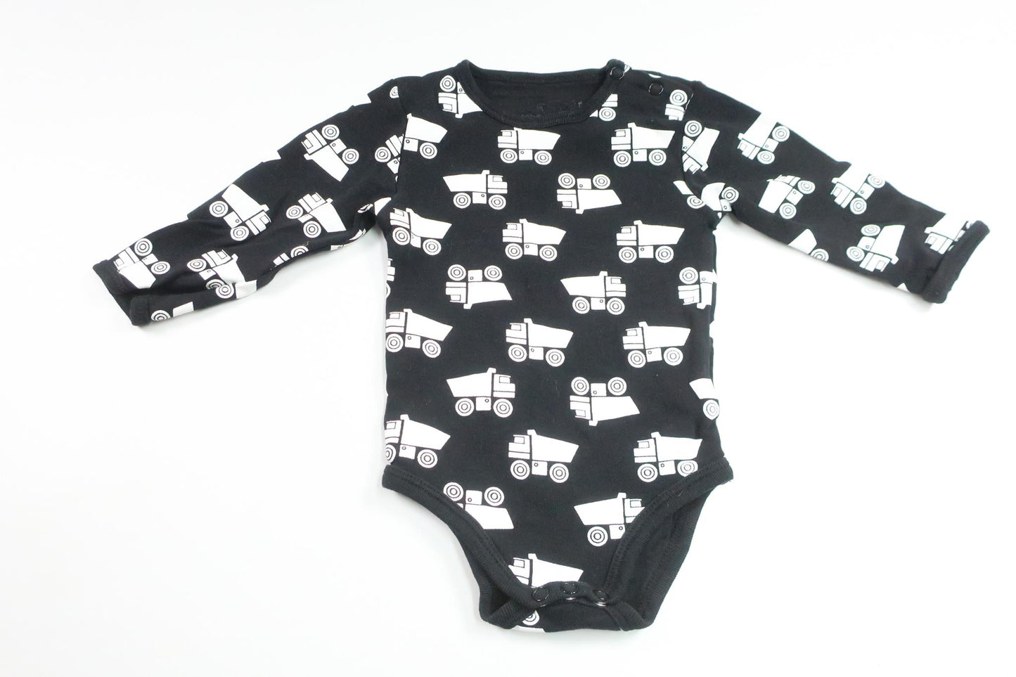 Bodysuit med trucks fra Petite Mini - Størrelse 62 - Sort