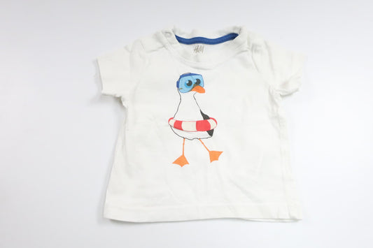 T-shirt fra H&M - Størrelse 56 - Hvid