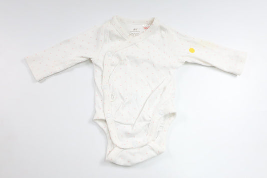 Prikket slå-om-body fra H&M - Størrelse 50 - Hvid