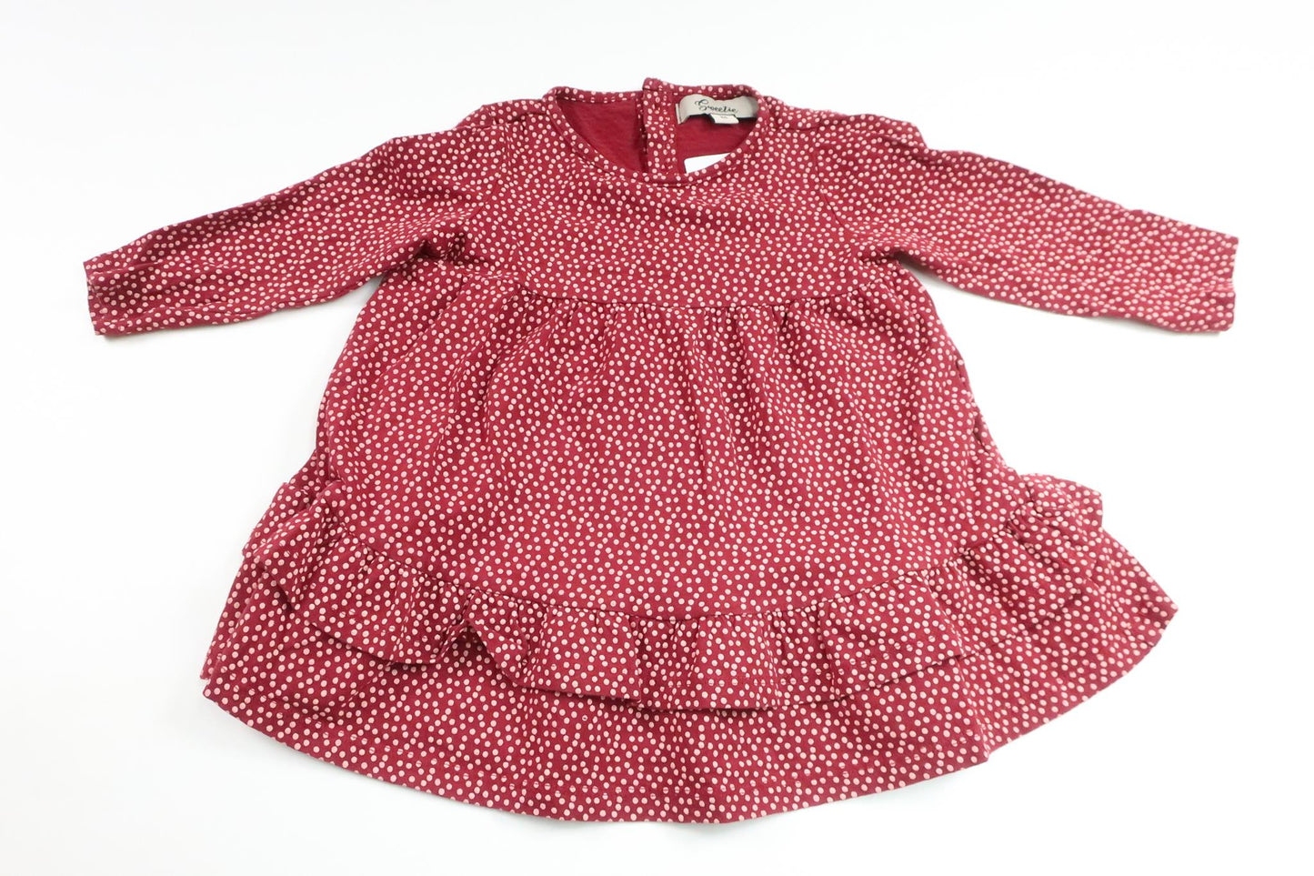 Prikket kjole fra Sweetie - Størrelse 80 - Bordeauxrød