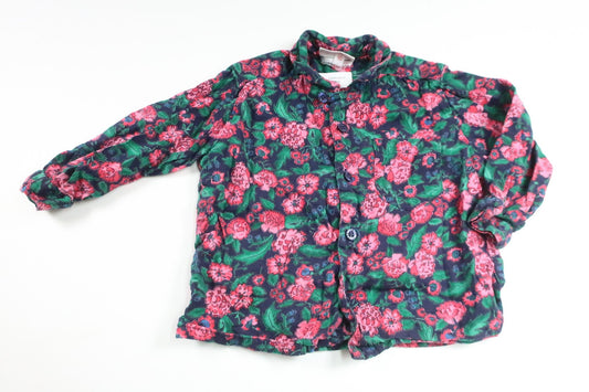 Blomsterbluse fra Polarn o. Pyret - Størrelse 90 - Multifarvet