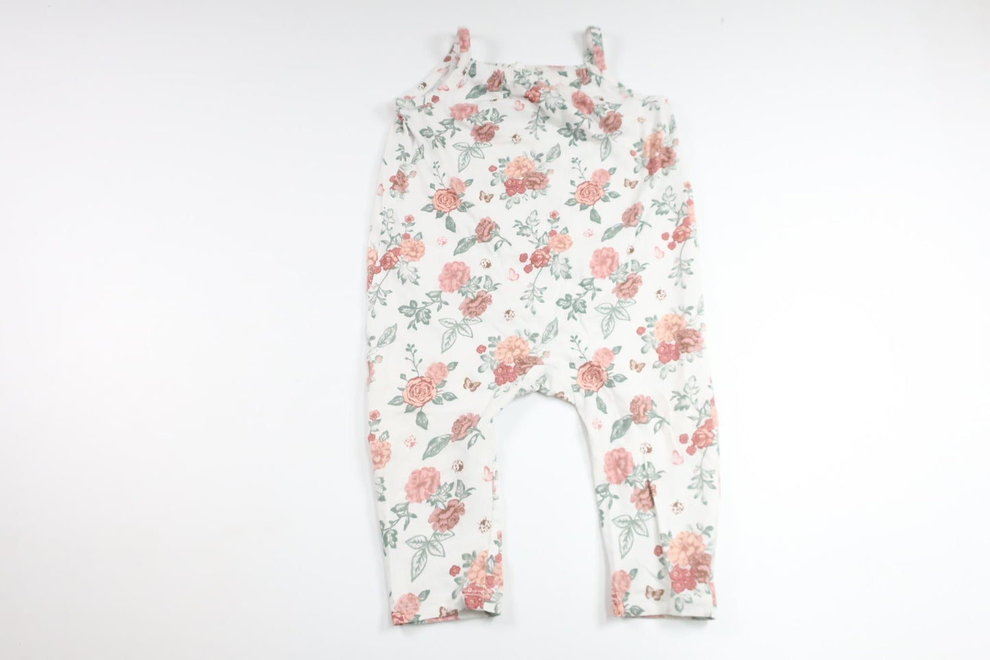 Blomsterjumpsuit fra H&M - Størrelse 86 - Hvid