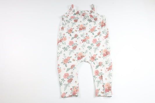 Blomsterjumpsuit fra H&M - Størrelse 86 - Hvid