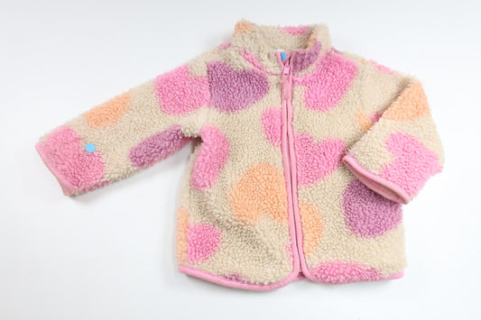 Jakke i flæseprint med hjerter fra H&M - Størrelse 80 - Multifarvet