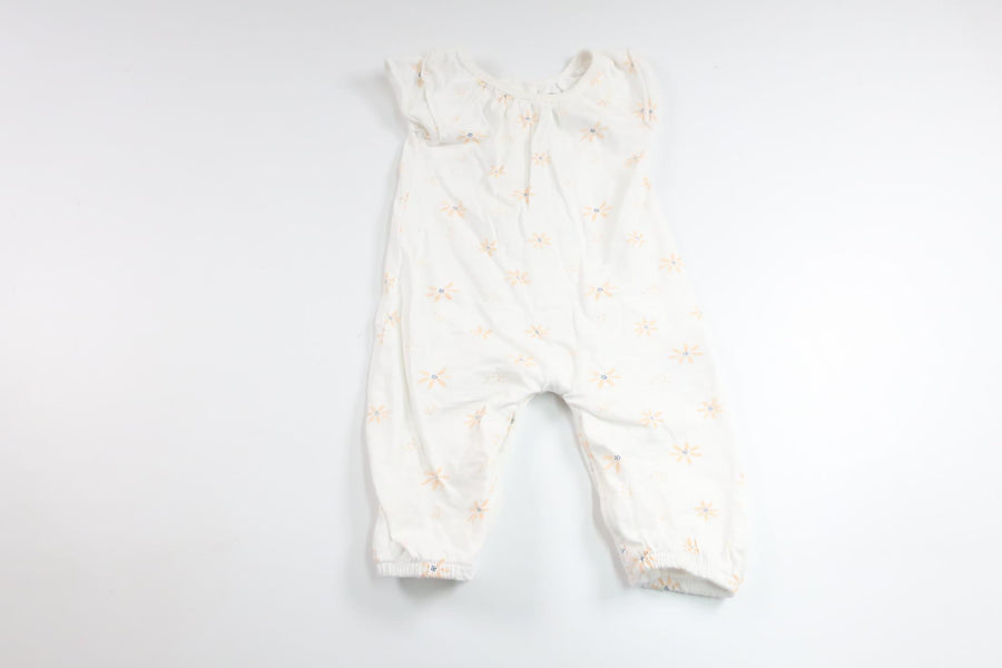 Blomsterjumpsuit fra Cubus - Størrelse 62 - Hvid