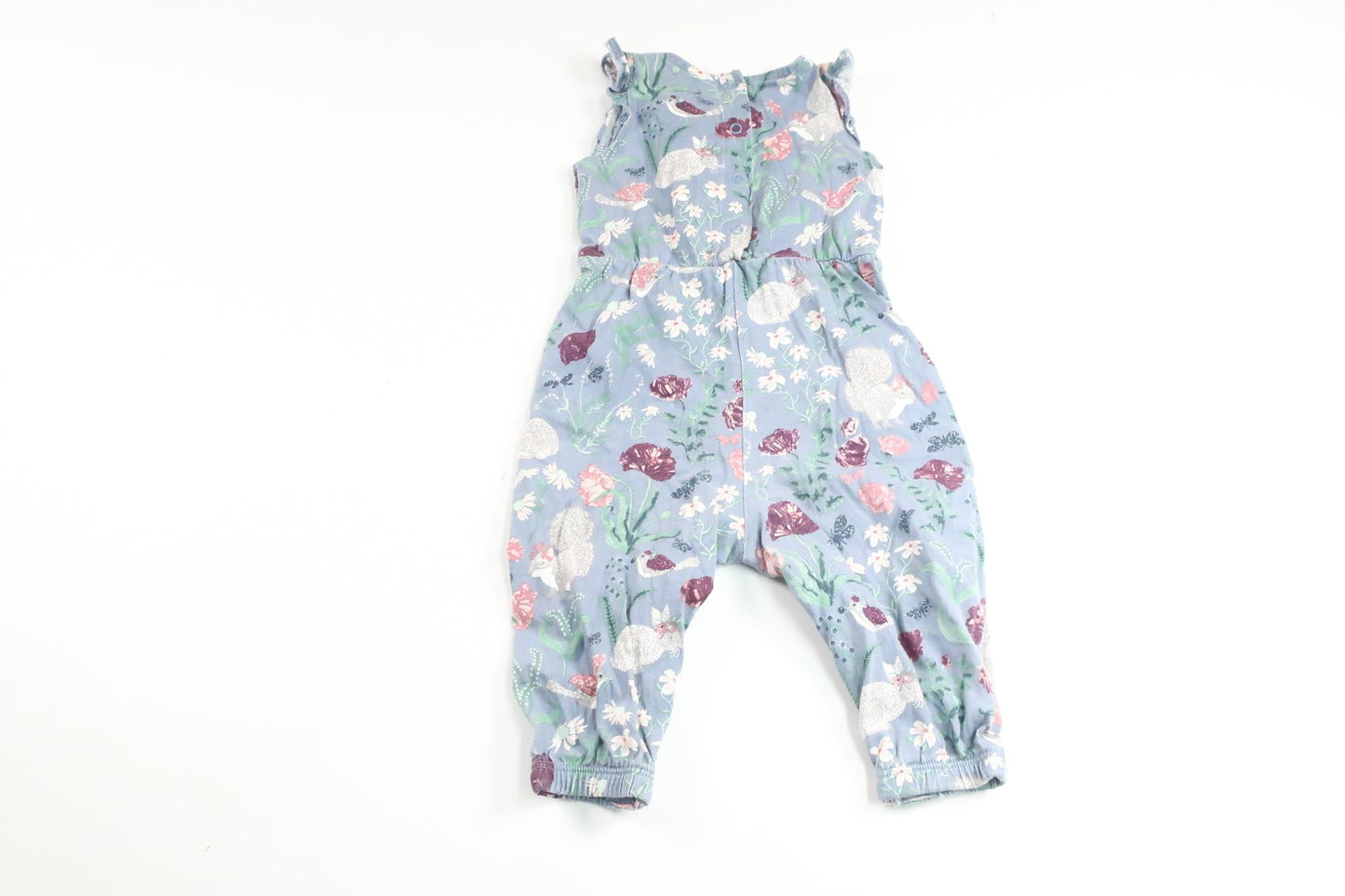 Blomsterjumpsuit fra Lindex - Størrelse 68 - Blå