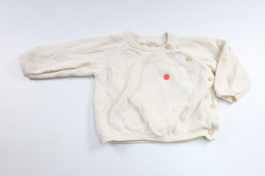 Strikket sweater fra H&M - Størrelse 62 - Off-white