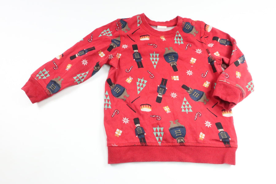 Sweatshirt med julemotiv fra H&M - Størrelse 92 - Rød