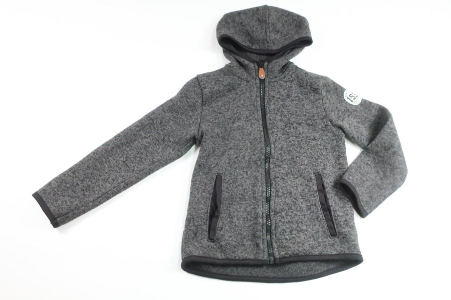 Fleecejakke med hætte fra H&M - Størrelse 110/116 - Grå