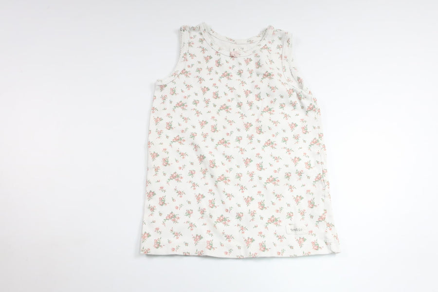 Blomstertanktop fra Newbie - Størrelse 110/116 - Hvid