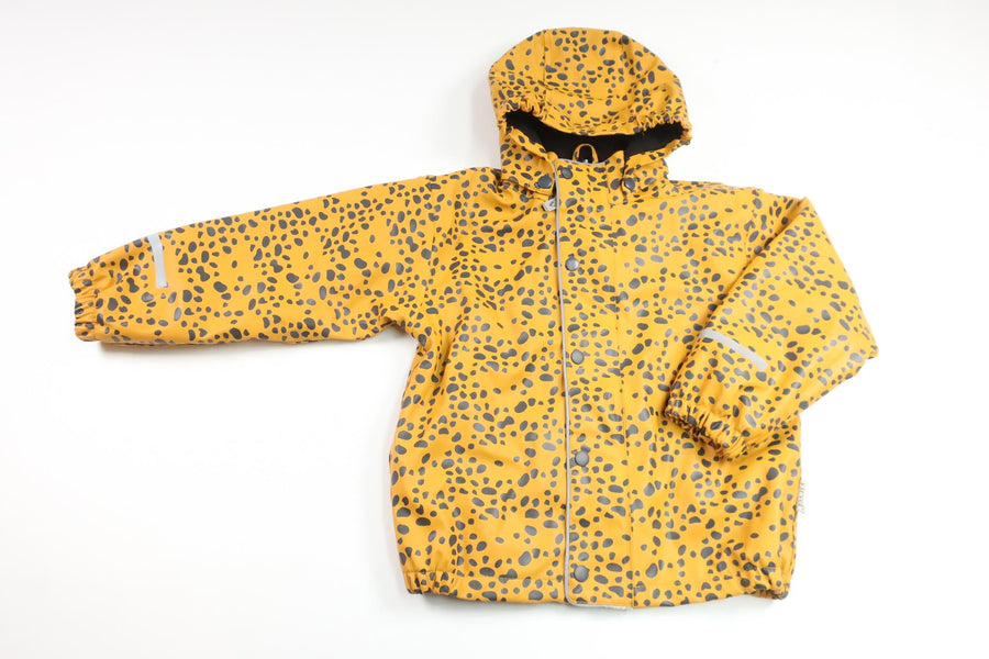 Fleeceforet regnjakke fra Virvel - Størrelse 98/104 - Gul