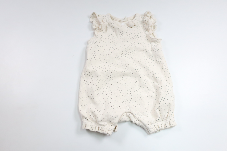 Prikket jumpsuit fra H&M - Størrelse 68 - Hvid