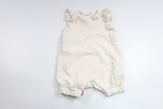 Prikket jumpsuit fra H&M - Størrelse 68 - Hvid