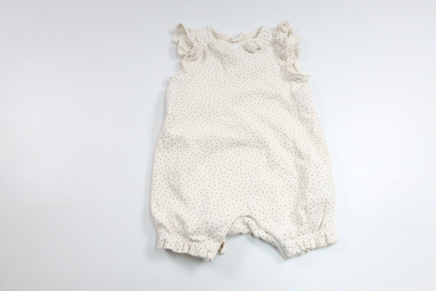 Prikket jumpsuit fra H&M - Størrelse 68 - Hvid