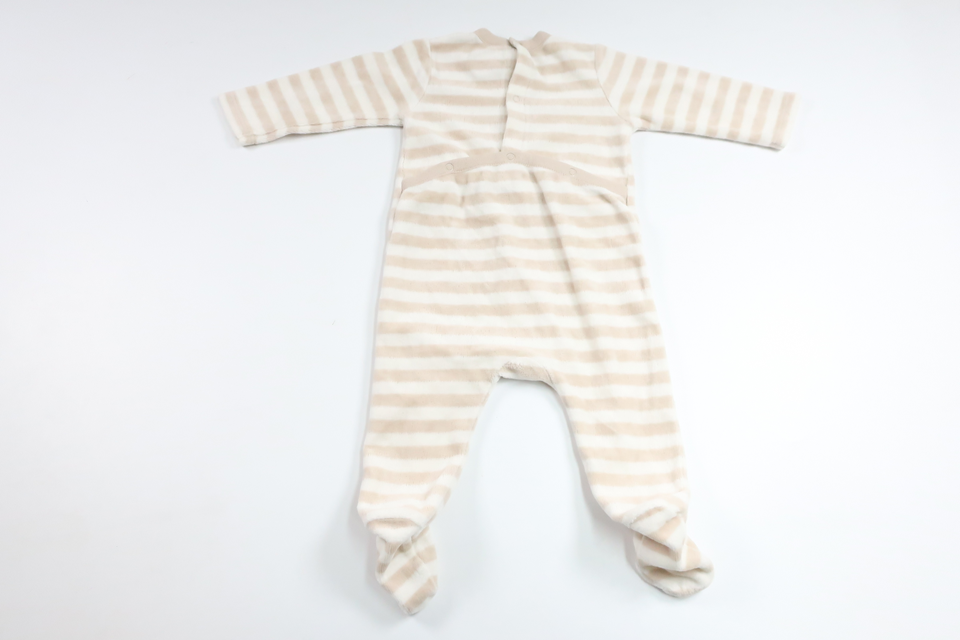 Stribet fleecepyjamas fra Zara - Størrelse 68 - Beige