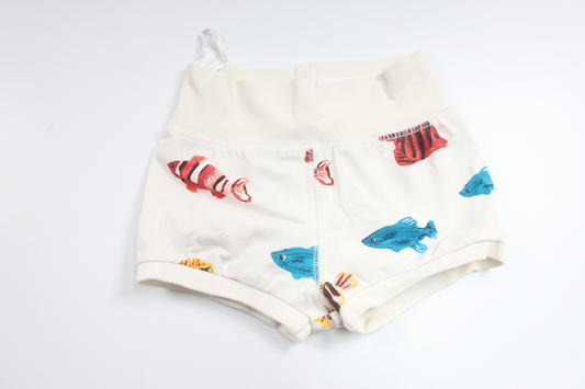Shorts med fisk fra H&M - Størrelse 65 - Hvid