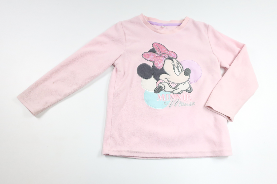 Fleecepyjamas med Minnie fra Unknown - Størrelse 110 - Lyserød