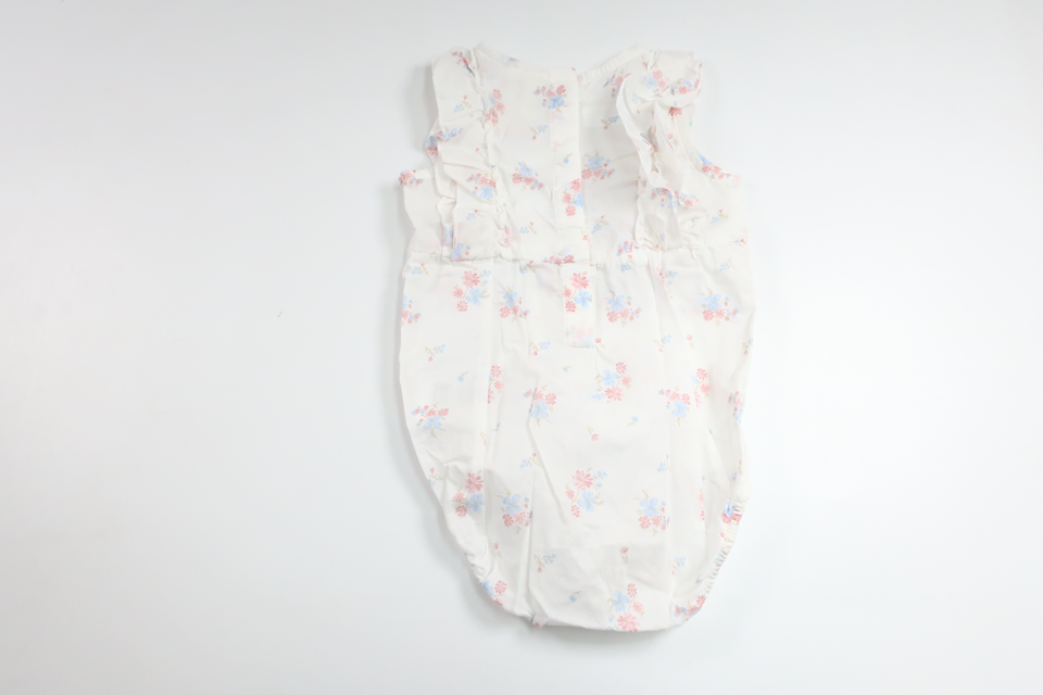 Blomsterbody med flæse fra H&M - Størrelse 80 - Hvid