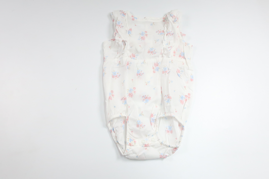 Blomsterbody med flæse fra H&M - Størrelse 80 - Hvid