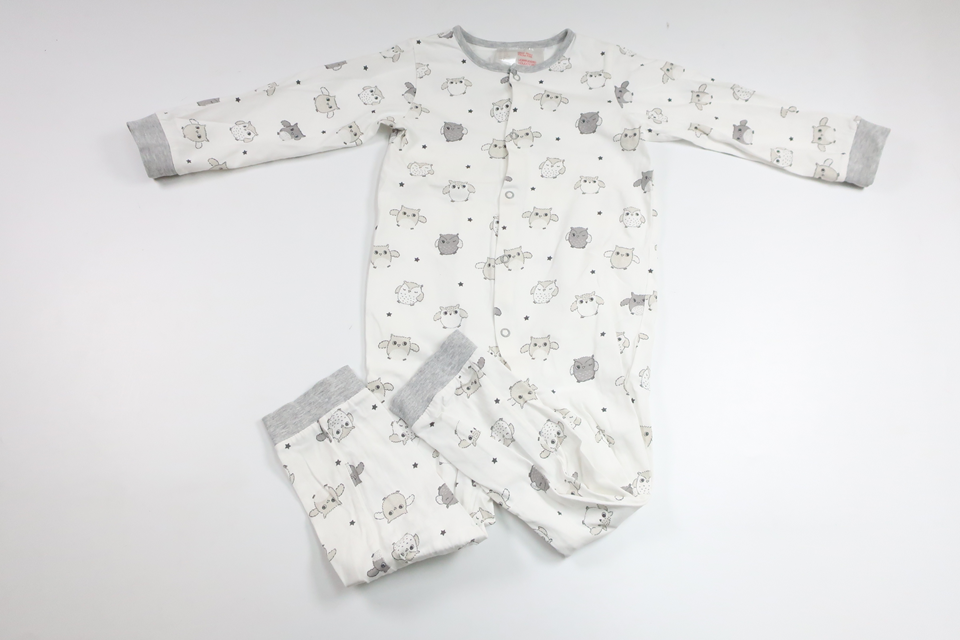 Pyjamas med ugler fra H&M - Størrelse 98 - Hvid