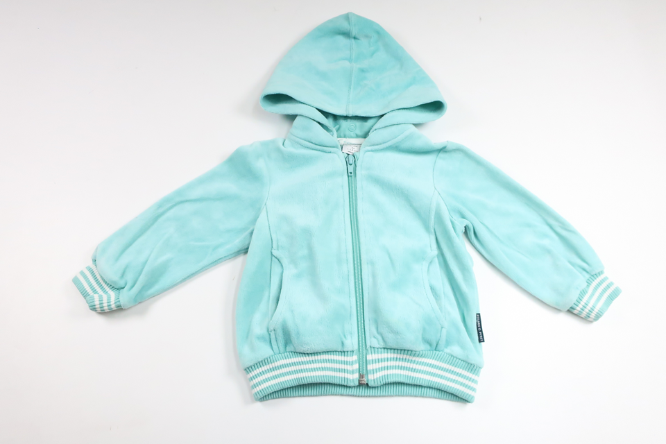 Fleecejakke med hætte fra Polarn o. Pyret - Størrelse 86 - Blå