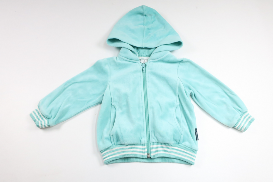 Fleecejakke med hætte fra Polarn o. Pyret - Størrelse 86 - Blå