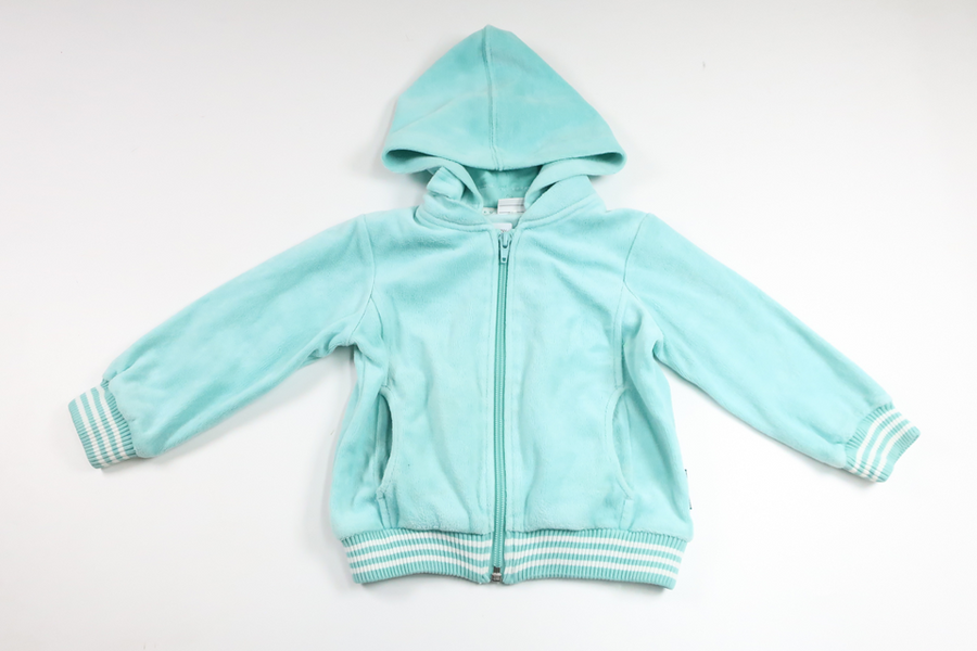 Fleecejakke med hætte fra Polarn o. Pyret - Størrelse 92 - Blå