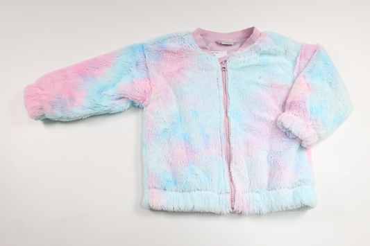 Jakke i kunstpels fra Lindex - Størrelse 92 - Multifarvet