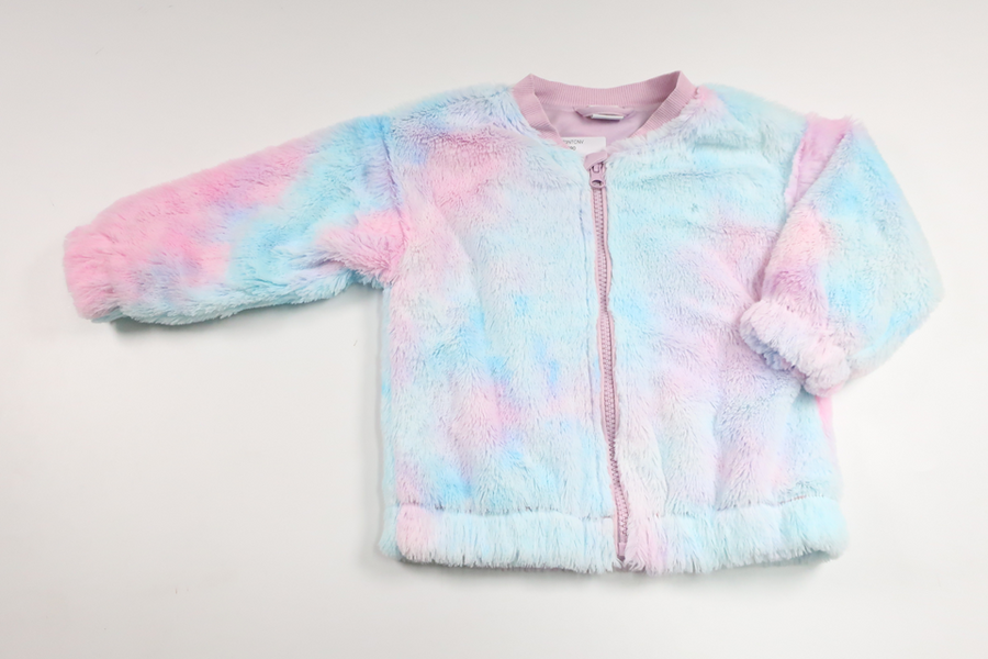 Jakke i kunstpels fra Lindex - Størrelse 92 - Multifarvet