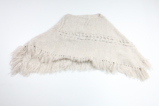 Strikket poncho fra Unknown - Størrelse 98/104 - Beige