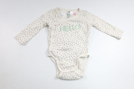 Prikket slå-om-body fra H&M - Størrelse 62 - Off-white