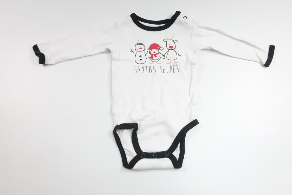 Bodysuit med julemotiv fra Walking - Størrelse 68 - Hvid