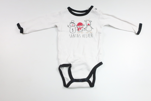 Bodysuit med julemotiv fra Walking - Størrelse 68 - Hvid