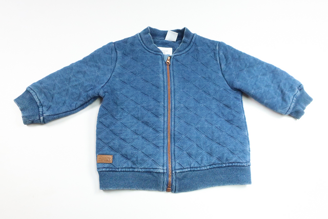 Quiltet jakke i stof fra Lindex - Størrelse 74 - Denim