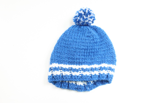 Strikket hue fra Hemstickat - Størrelse 56/62 - Blå