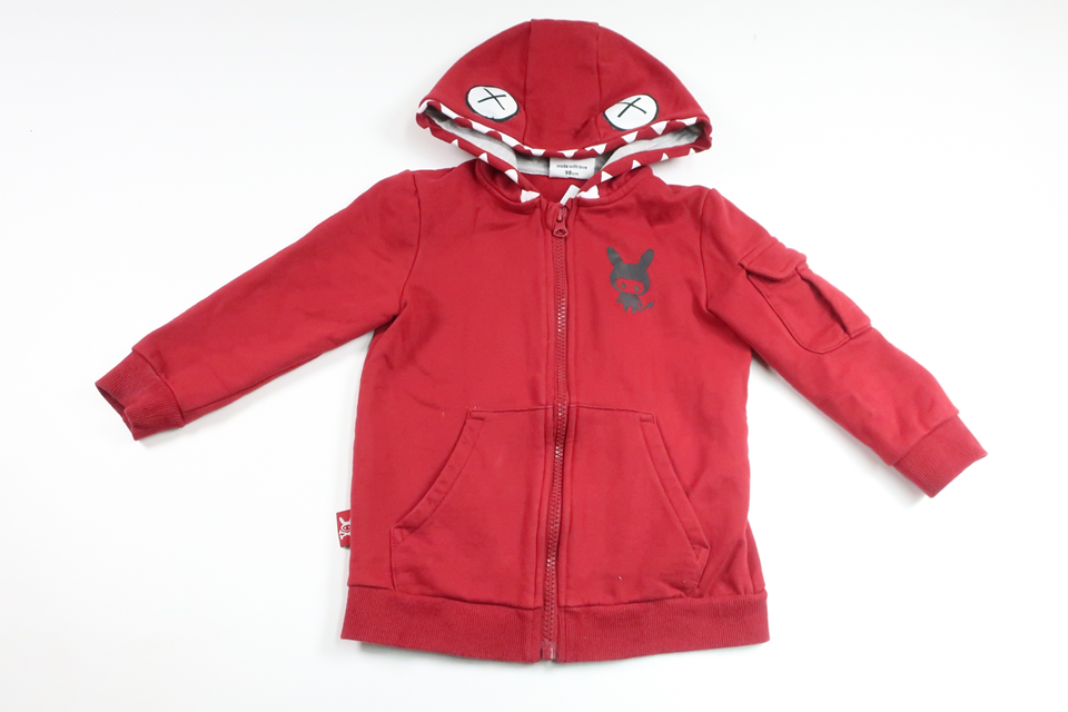 Hættejakke fra Zombie by Dash - Størrelse 98 - Rød