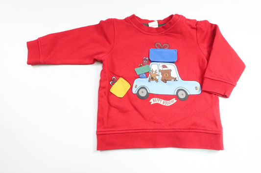 Sweatshirt med julemotiv fra H&M - Størrelse 80 - Rød
