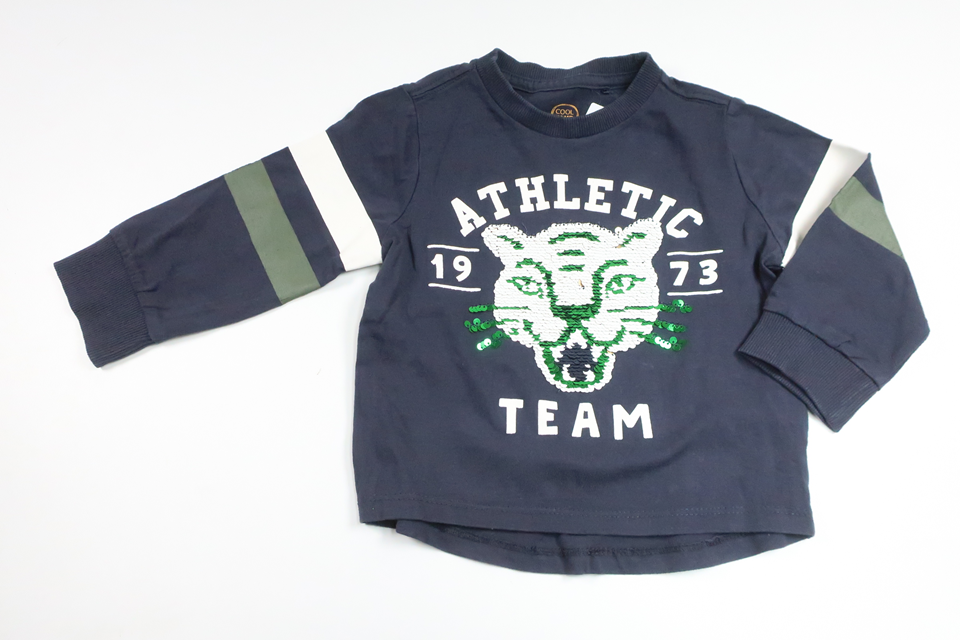 Sweater med vendbare pailletter fra Cool Club by Smyk - Størrelse 92 - Marineblå