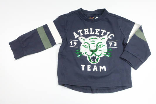 Sweater med vendbare pailletter fra Cool Club by Smyk - Størrelse 92 - Marineblå
