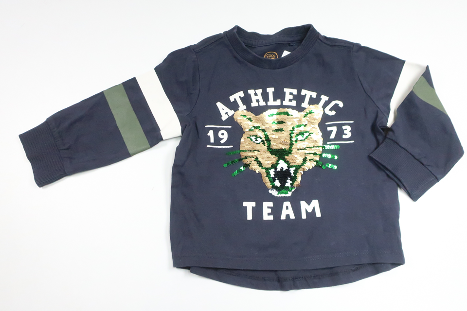 Sweater med vendbare pailletter fra Cool Club by Smyk - Størrelse 92 - Marineblå