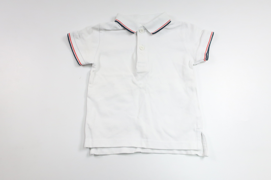 Poloshirt fra Next - Størrelse 74/80 - Hvid