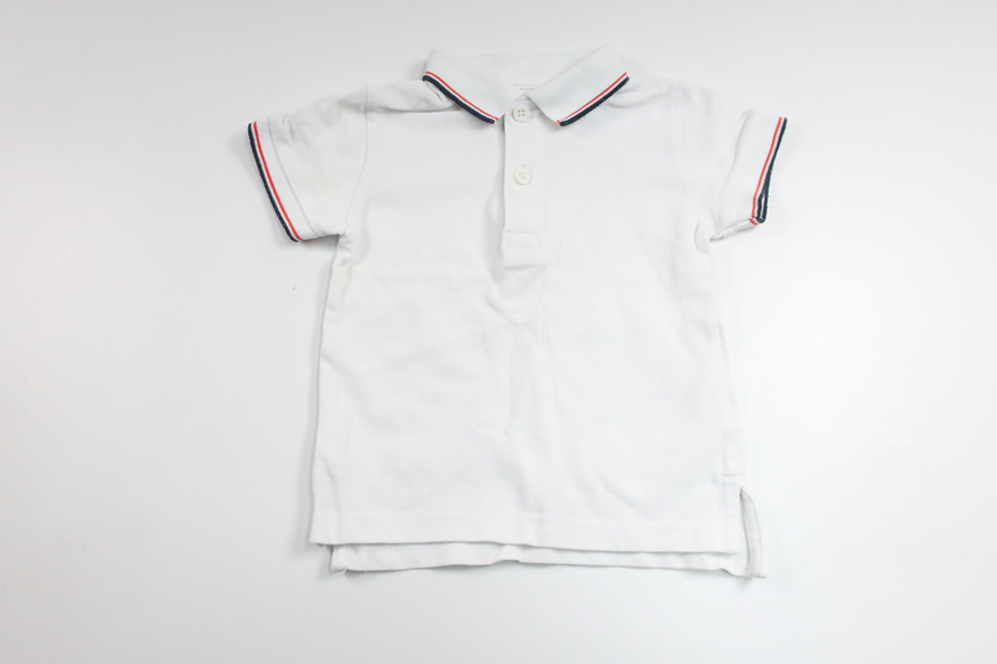 Poloshirt fra Next - Størrelse 74/80 - Hvid