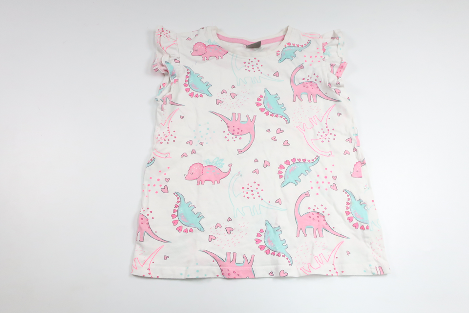 Pyjamastrøje med dinosaurer fra Little Kids - Størrelse 122/128 - Hvid