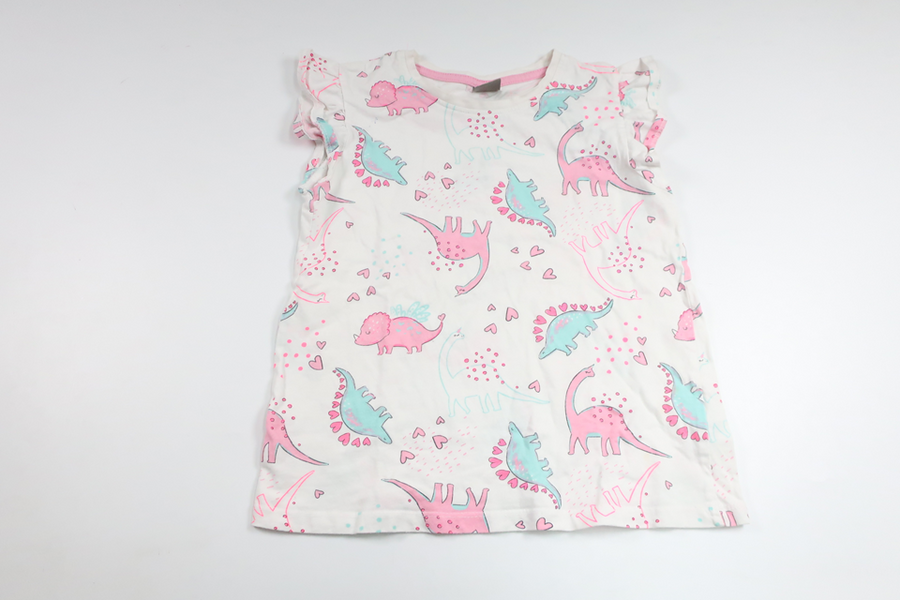 Pyjamastrøje med dinosaurer fra Little Kids - Størrelse 122/128 - Hvid