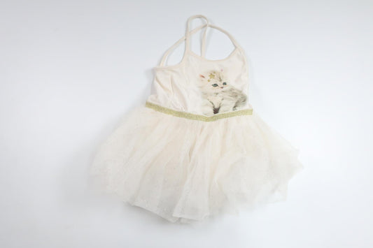 Dansekostume med kat fra H&M - Størrelse 98/104 - Off-white