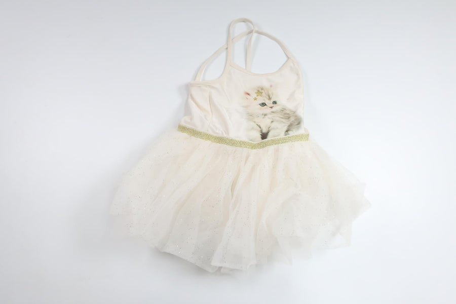 Dansekostume med kat fra H&M - Størrelse 98/104 - Off-white